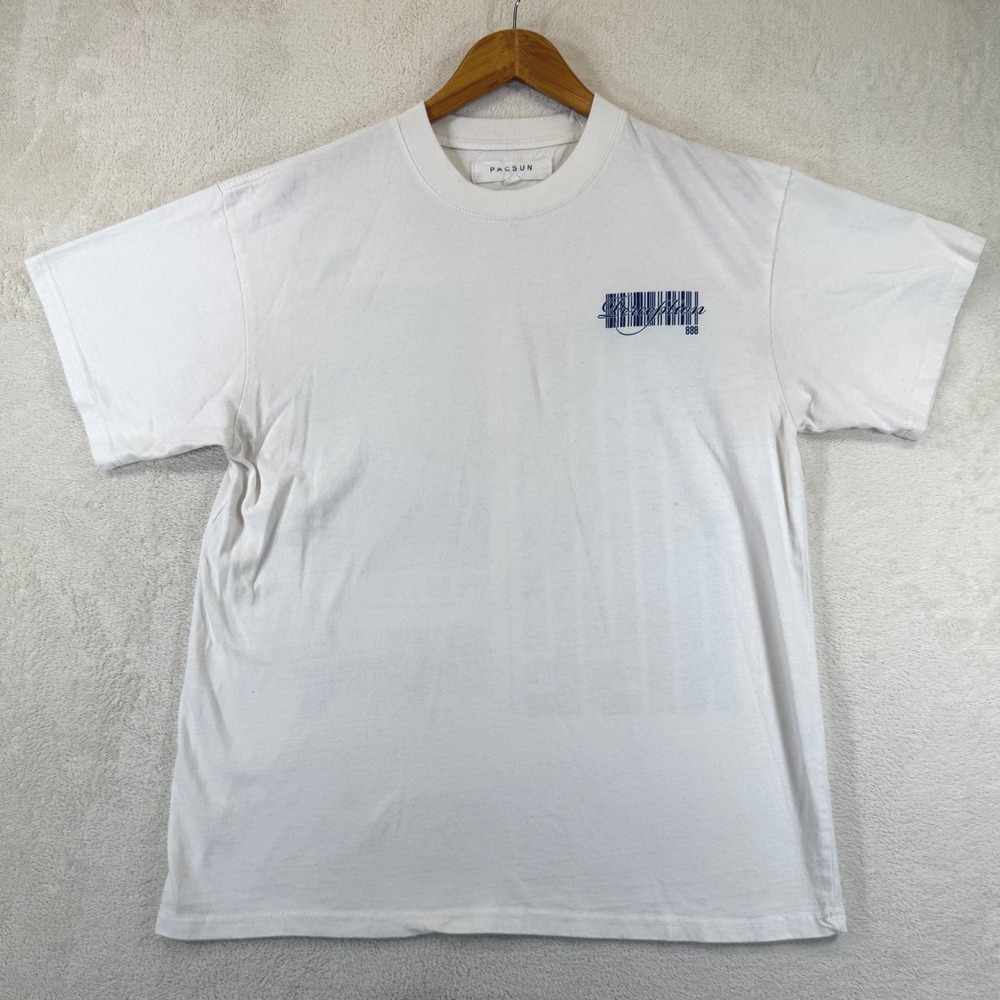PacSun Mens Visualize Rise See No Evil Graphic T-Shirt White Size M